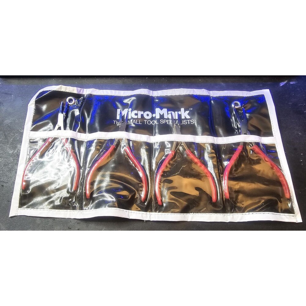 Micro-Mark 4 Pc Mini Precision Pliers Set Jewelry Electronics Hobby Tools w/ Rol